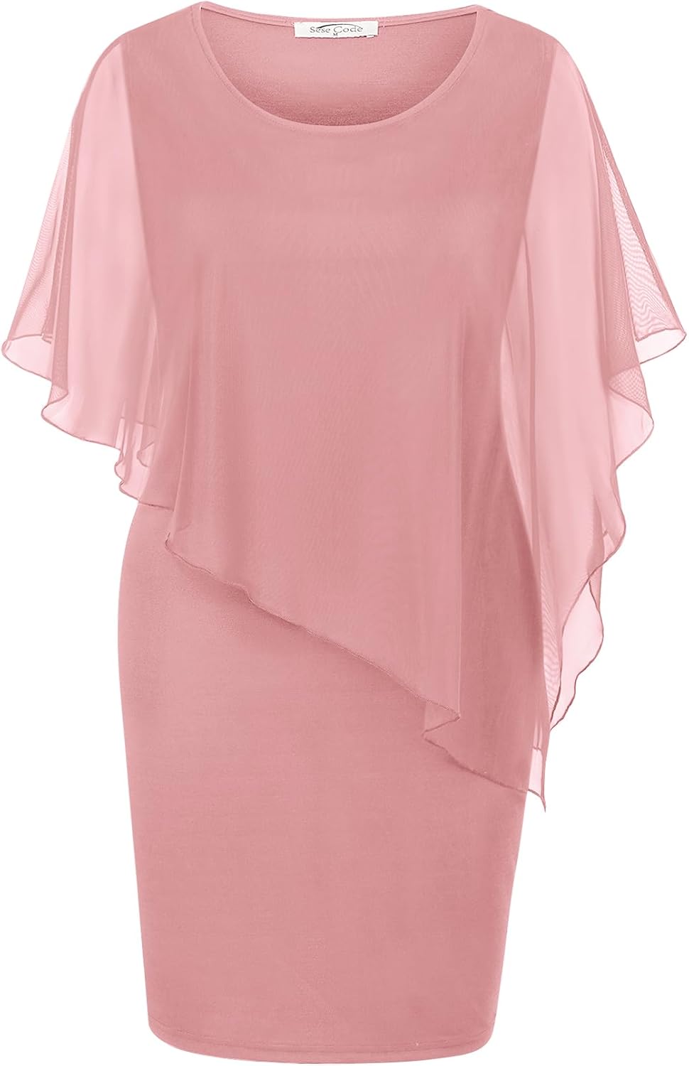 Stunning Women's Mesh Cape Overlay Bodycon Dress for Weddings