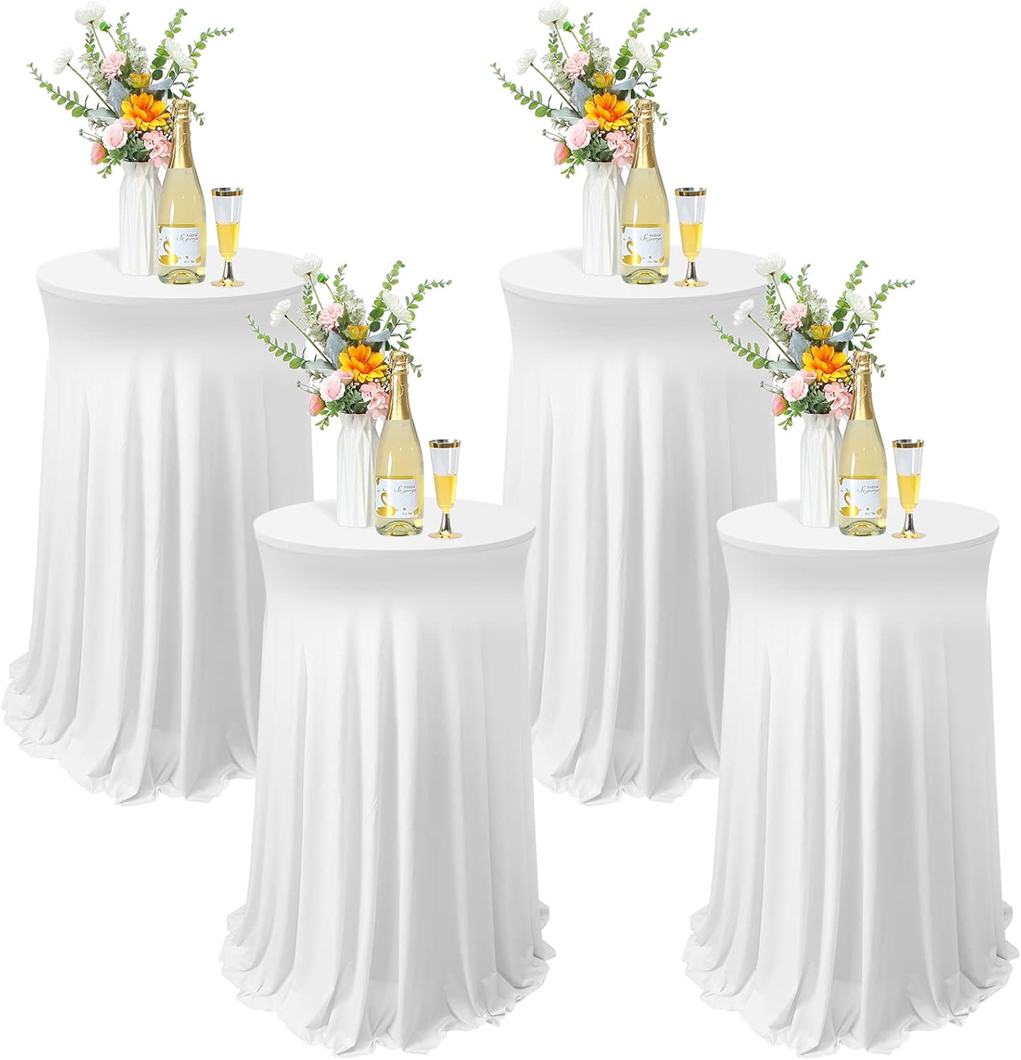 White Spandex Tablecloth Set - Party Essential!