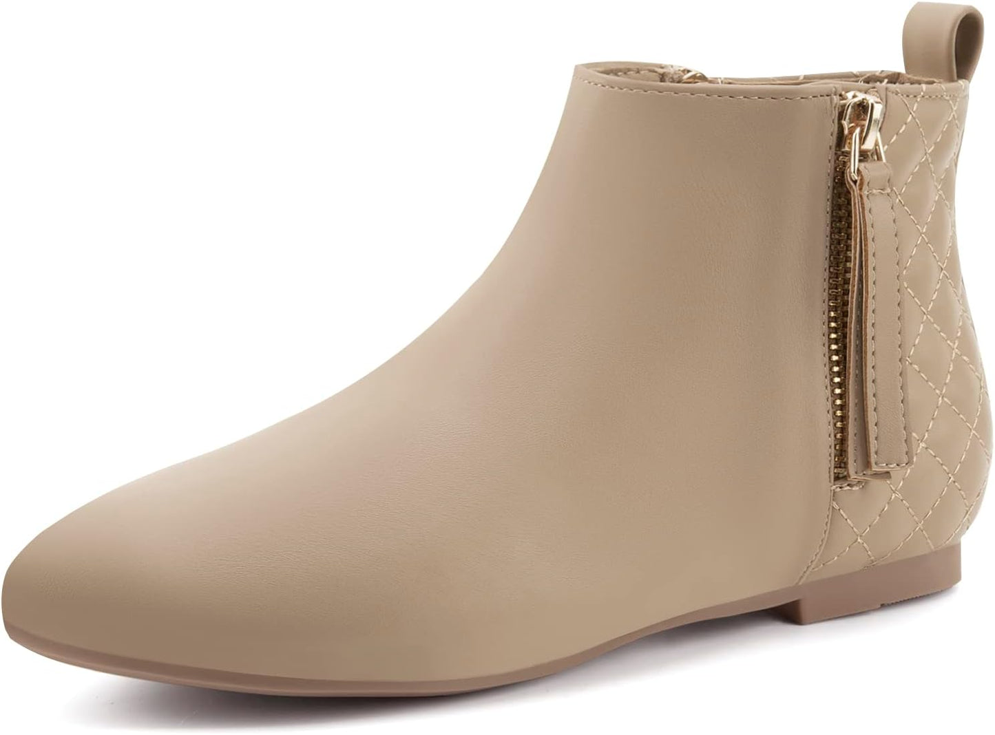 MaxMuxun Women's Ankle Boots: Stylish Flat Low Heel Booties