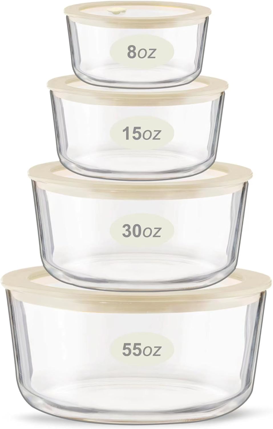 Urban Green Glass Food Container Set: 4 Pack Meal Prep Solution
