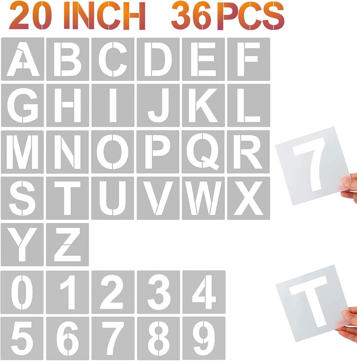 YEAJON 20 Inch Letter Stencils for DIY Art Projects and Crafts