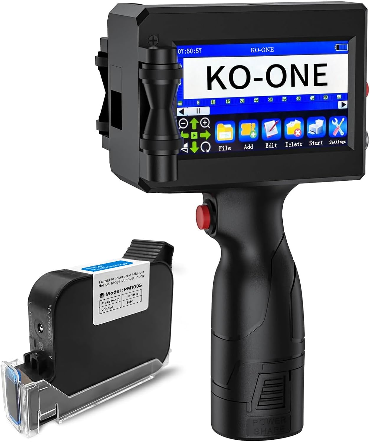 KOONE Handheld Inkjet Printer: 0.5 Inch Nozzle for On-the-Go Printing