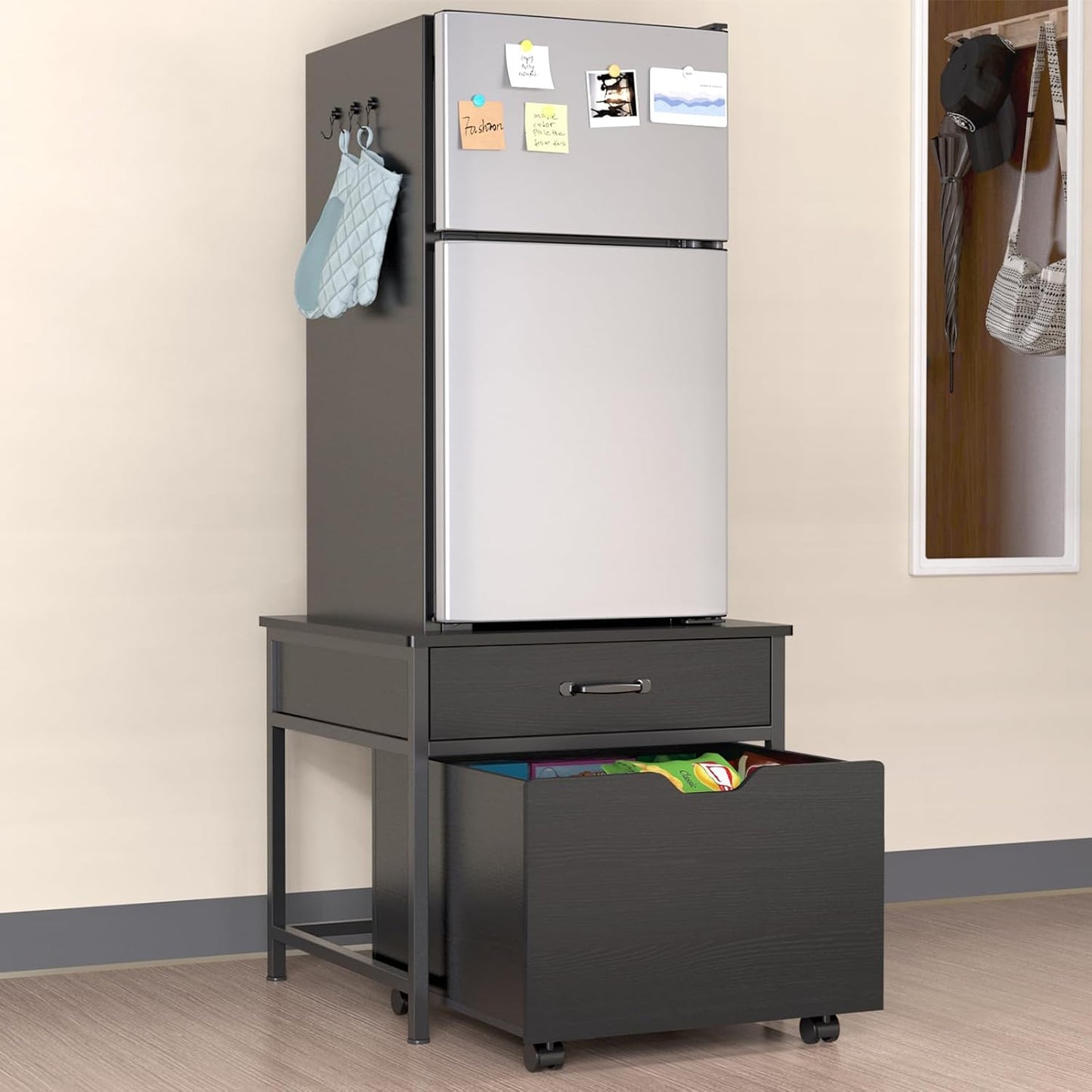 Space-Saving Mini Fridge Stand with 220LBS Capacity
