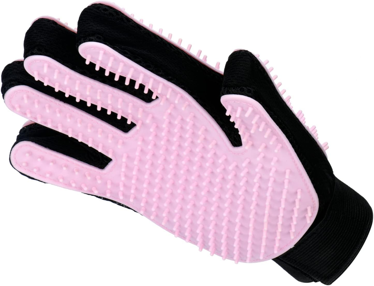 Pet Grooming Glove, 259 Silicone Needles, Hair Removal - Pink