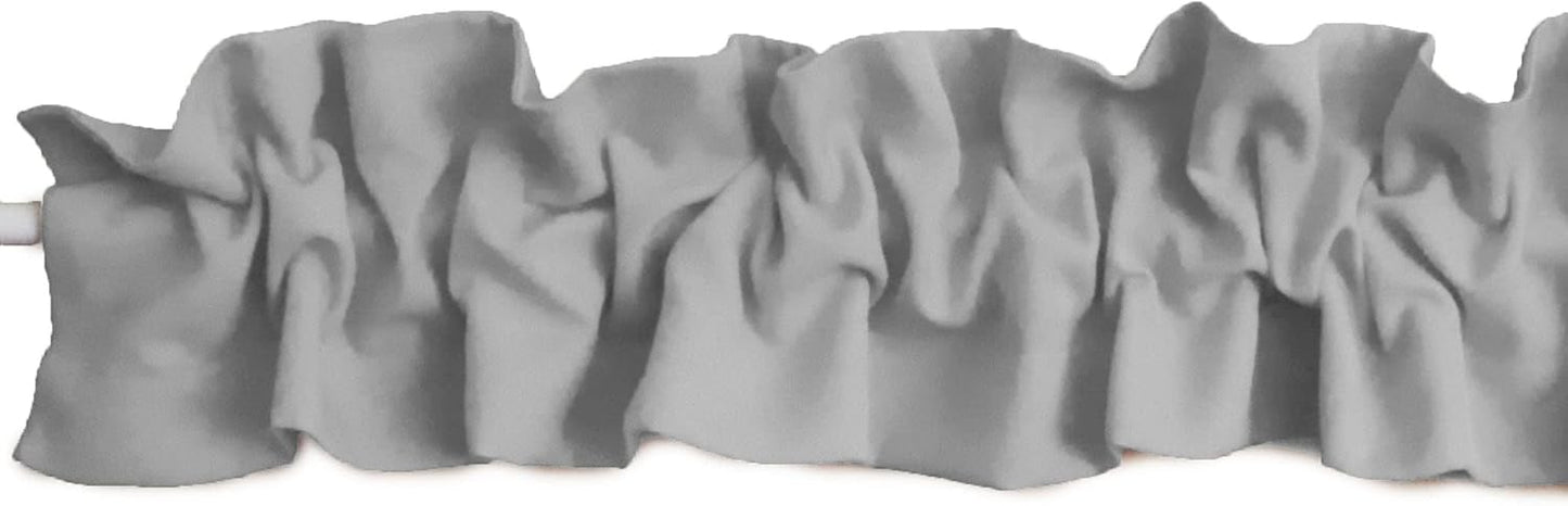Solid Poplin Sleeve Topper Window Valance for Home Decor