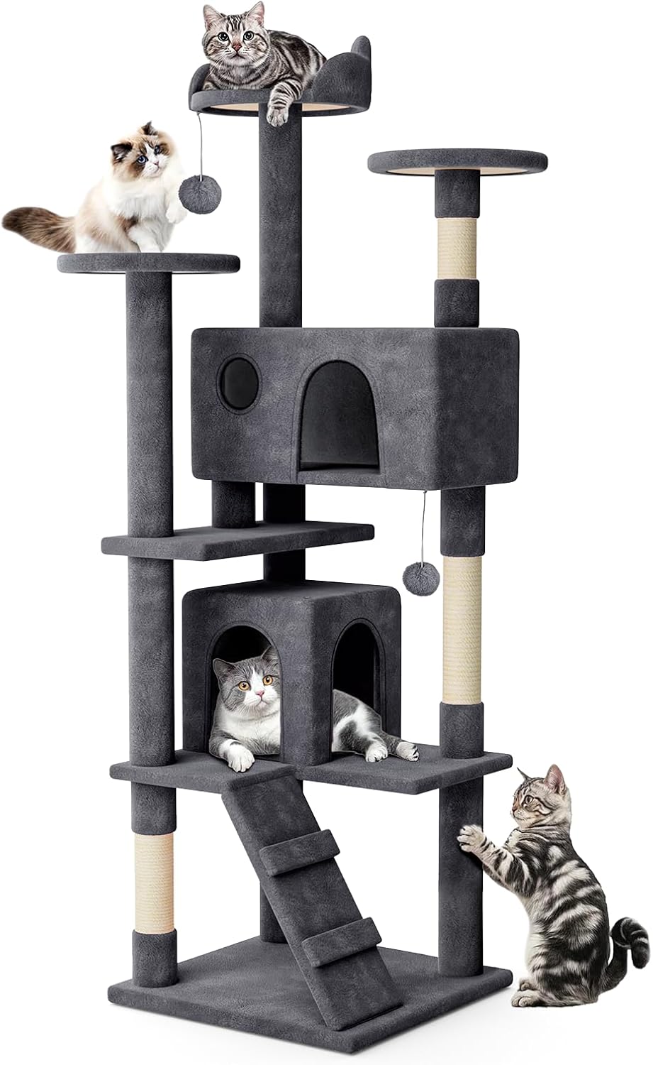 MoNiBloom 77 Inch Cat Tree Tower for Large Indoor Cats