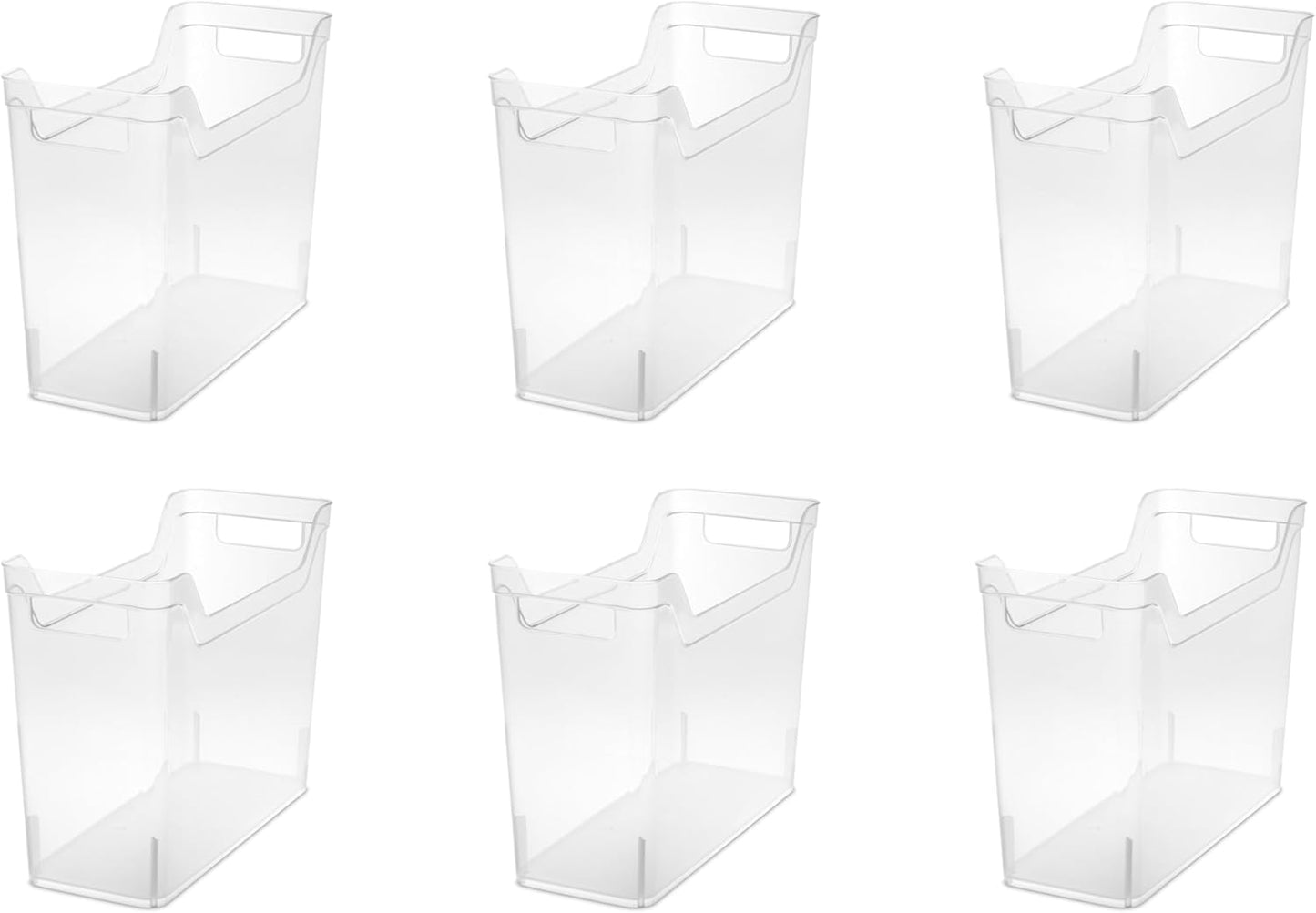 Sterilite Narrow Shelf Bin with Handles for Organizing