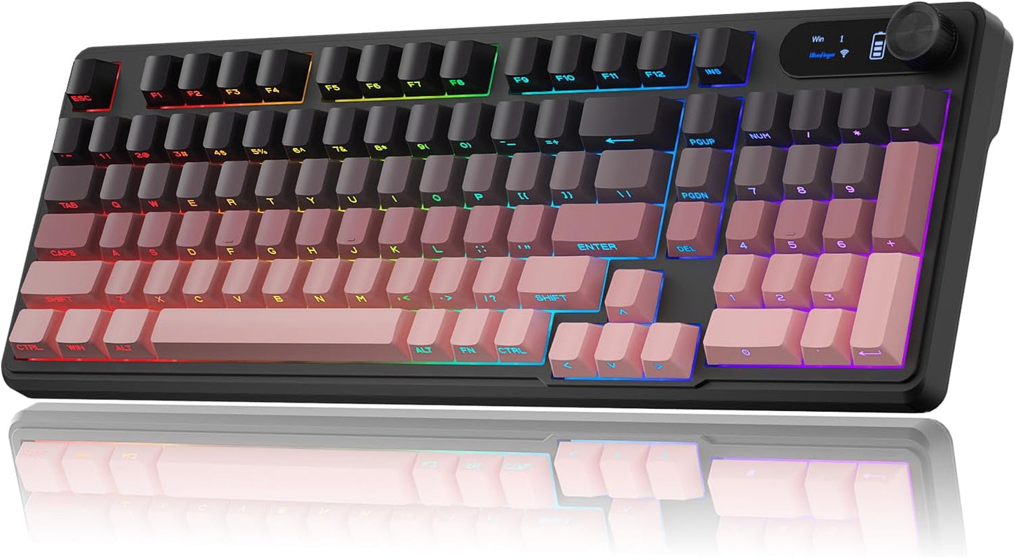 BlueFinger Wireless Gaming Keyboard with RGB Backlighting Features