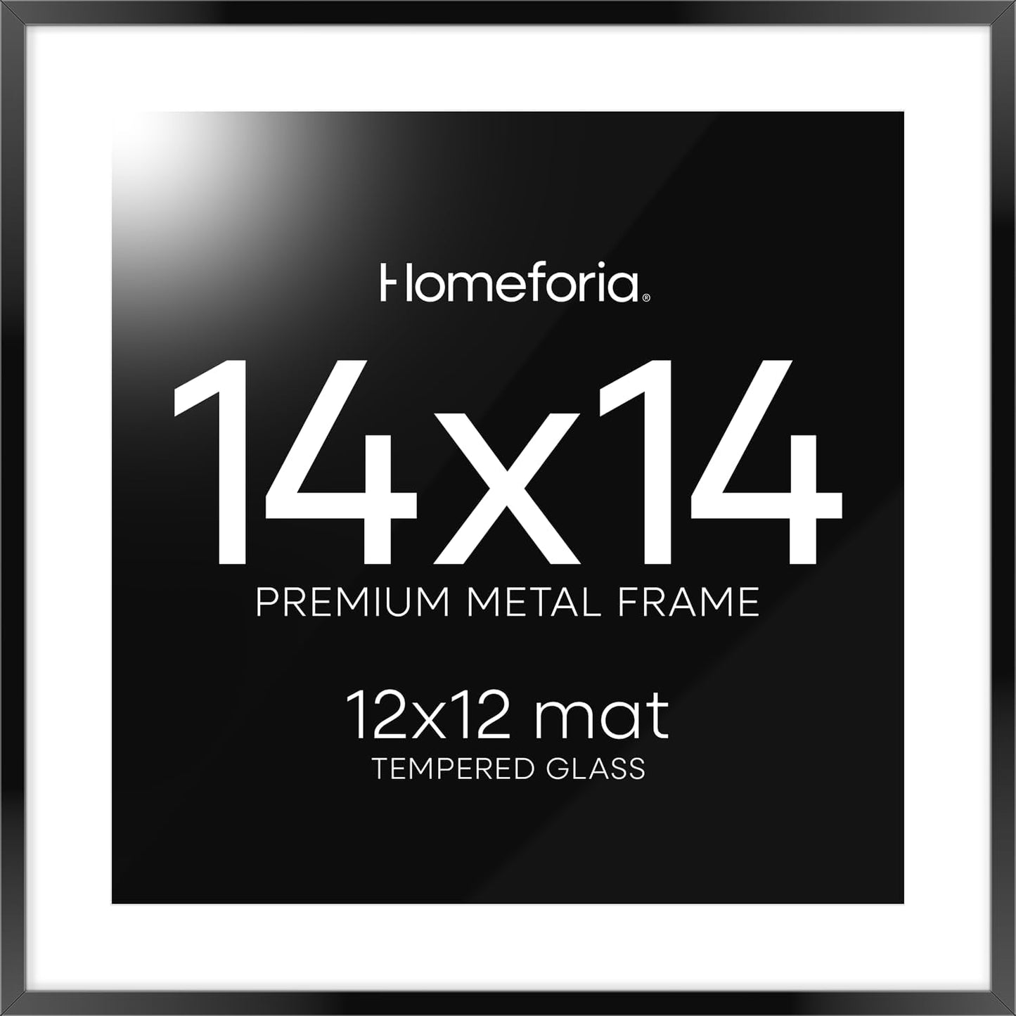 14x14 Black Picture Frame with Mat for Stylish Home Decor