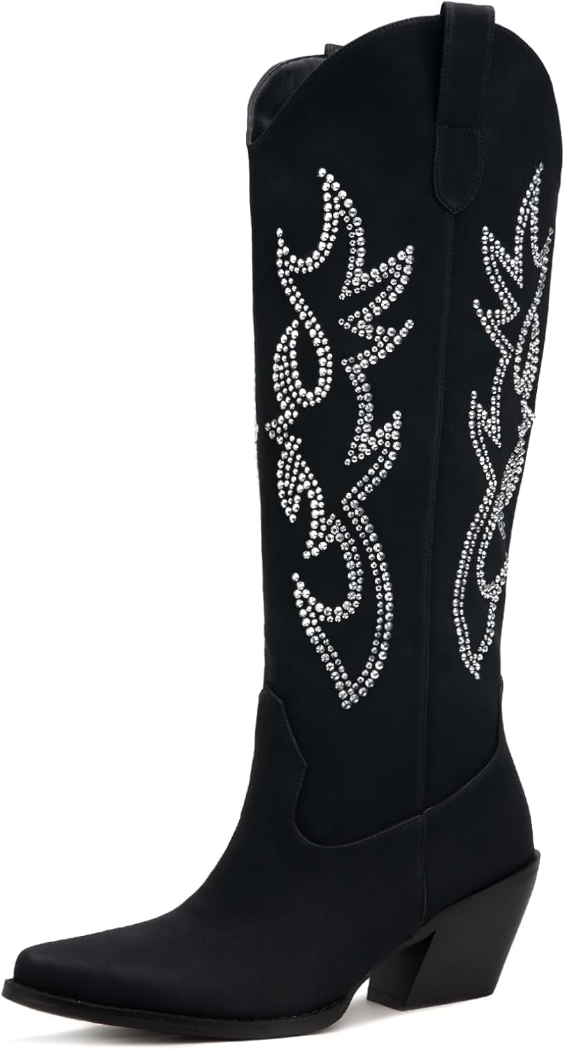 Pasuot Western Cowboy Boots for Women - Stylish Knee High Design