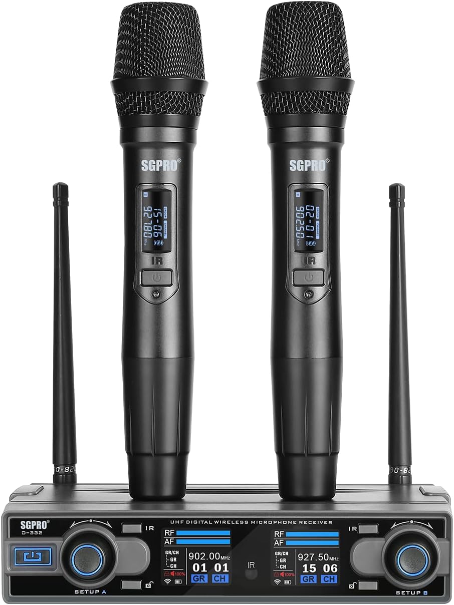 Dual Handheld Wireless Microphone System for Live Performance