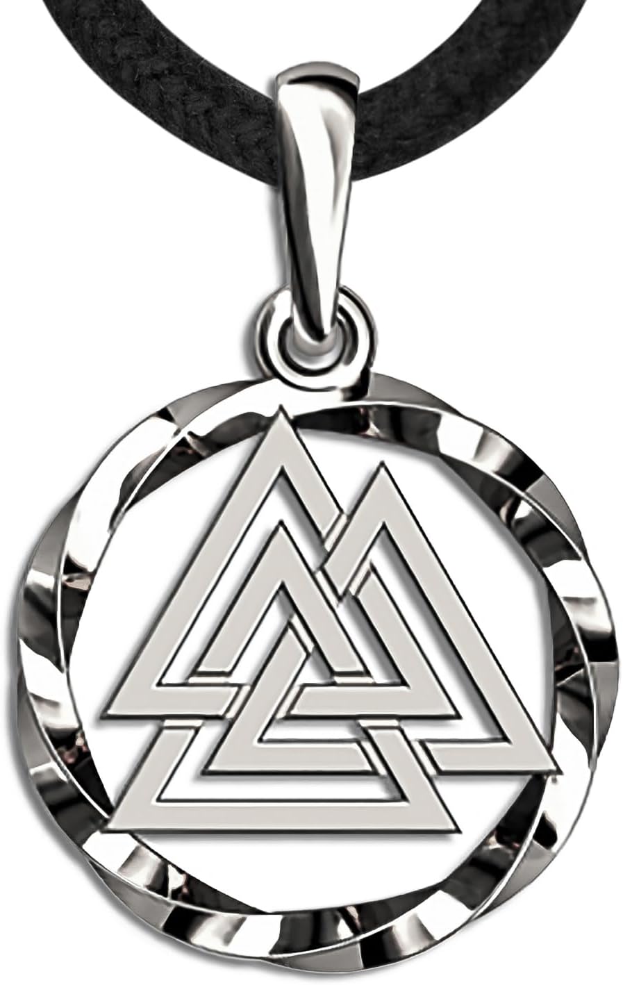 925 Sterling Silver Valknut Viking Necklace - Norse Amulet Gift
