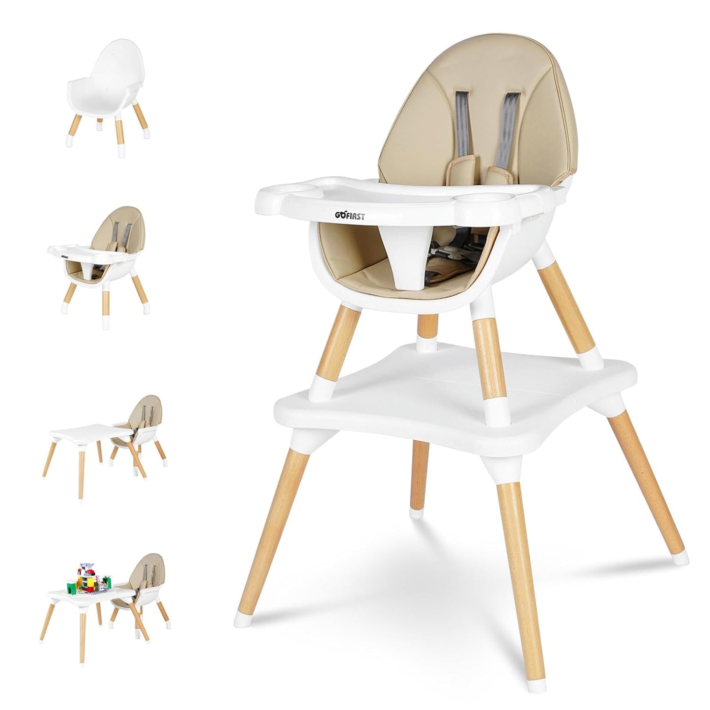 GoFirst 6-in-1 Convertible High Chair - Versatile & Stylish!