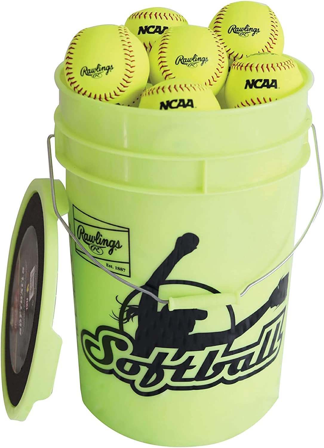 Rawlings Bucket of 18 Practice Softballs for Youth Players