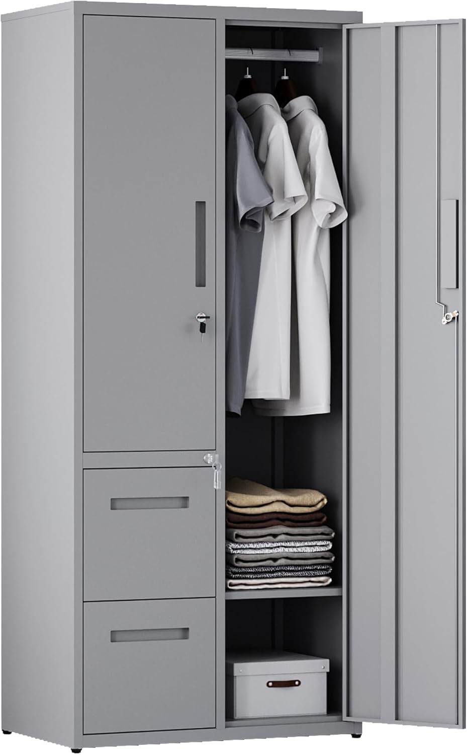 Letaya Metal Storage Cabinets with Lockable Drawers for Home
