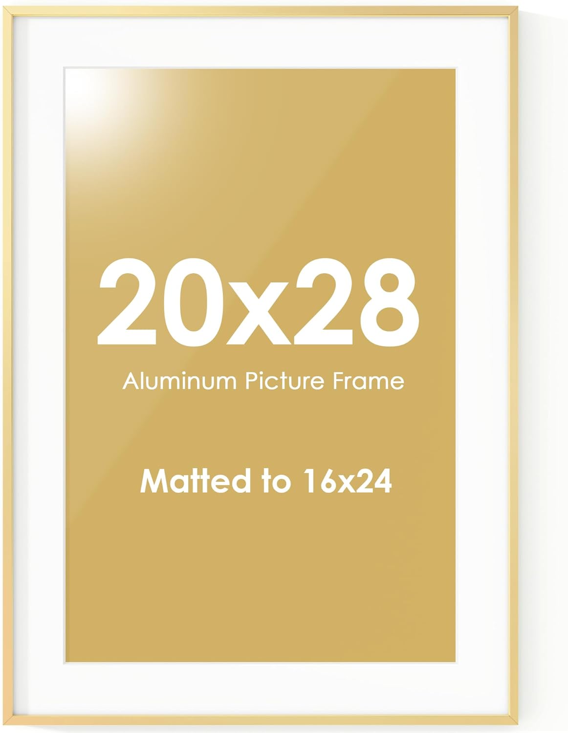 20x28 Metal Poster Frame with Mat for 14x22 Photo Display