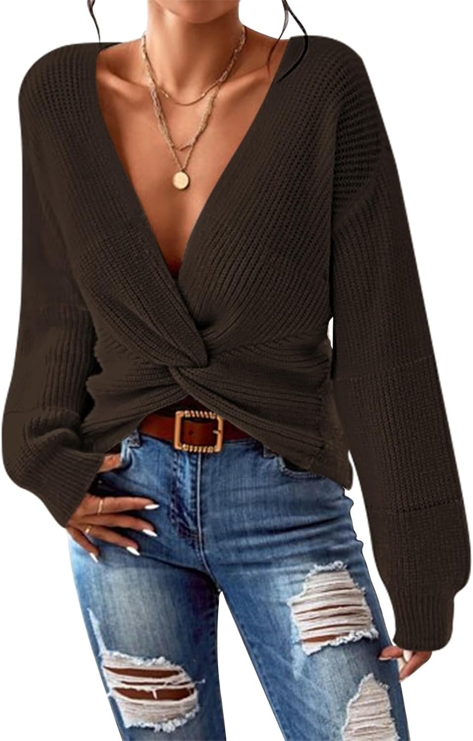 Pink Queen Women's Casual Pullover Sweater for Style