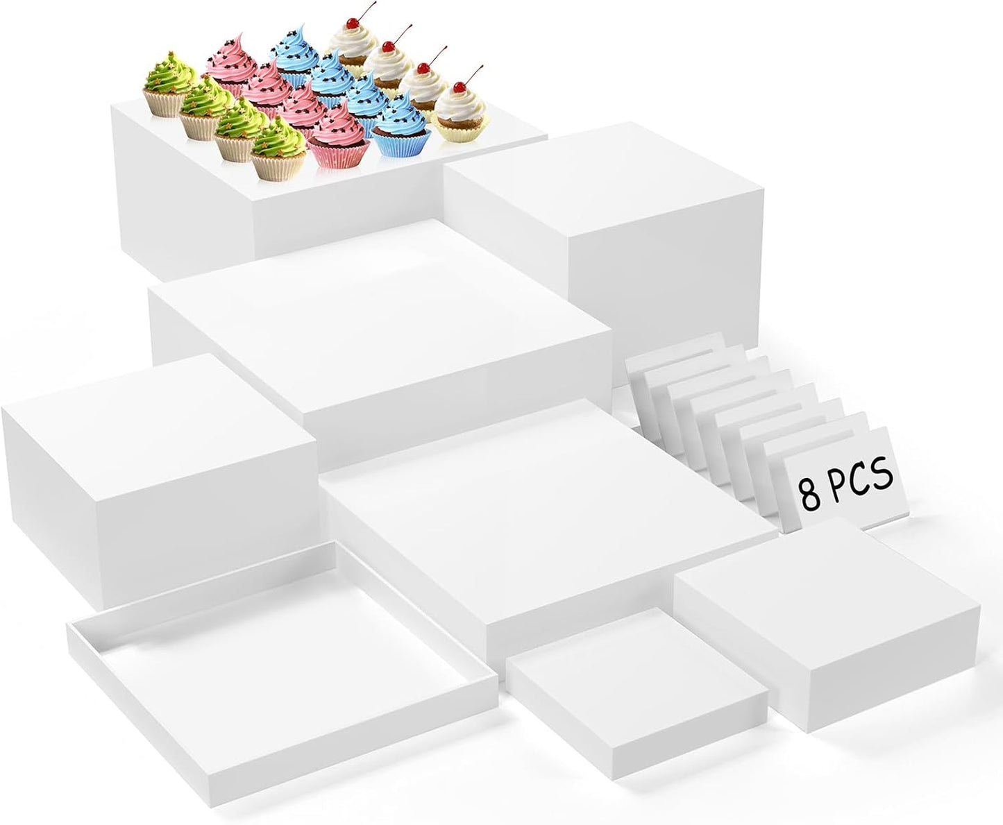 8PCS Buffet Risers for Elegant Food Display at Events