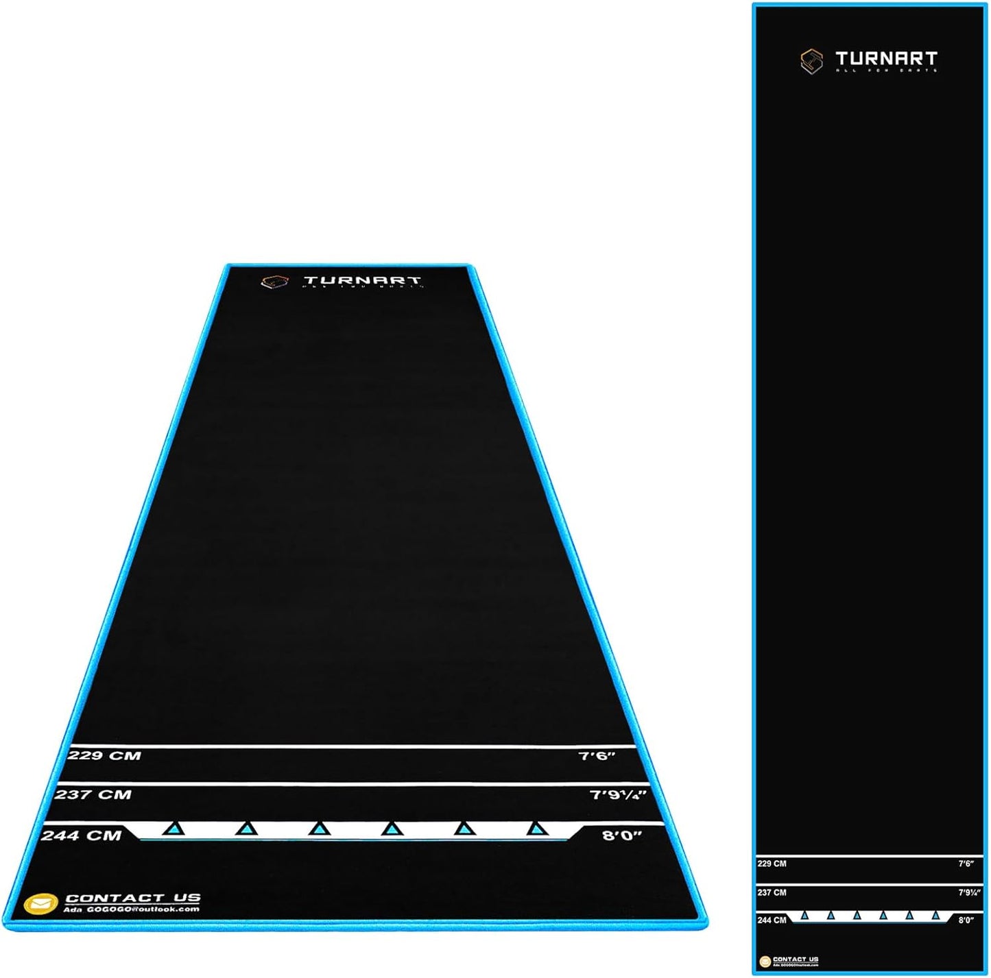Turnart Darts Mat Non Slip Carpet with Throw Line Distances