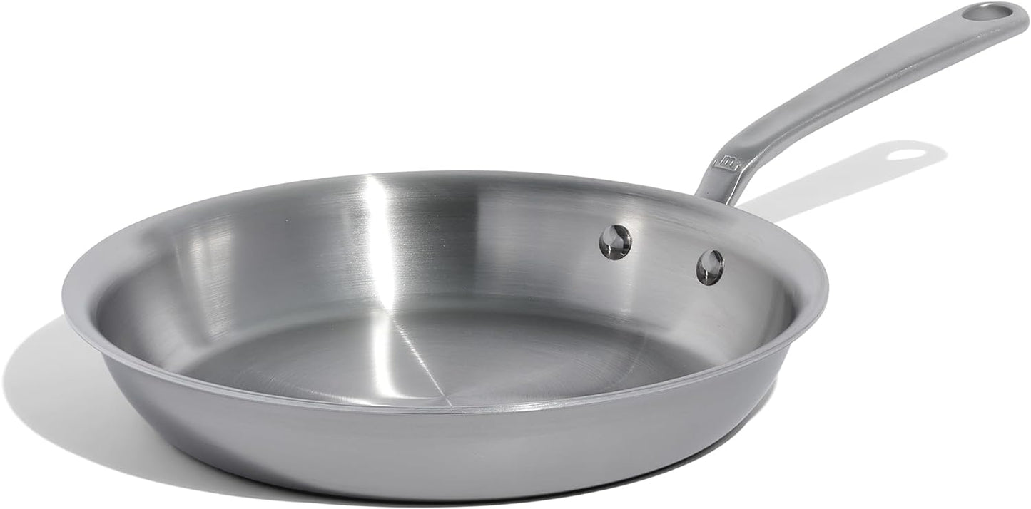 Professional 10 Stainless Steel Frying Pan - Italian Craftsmanship