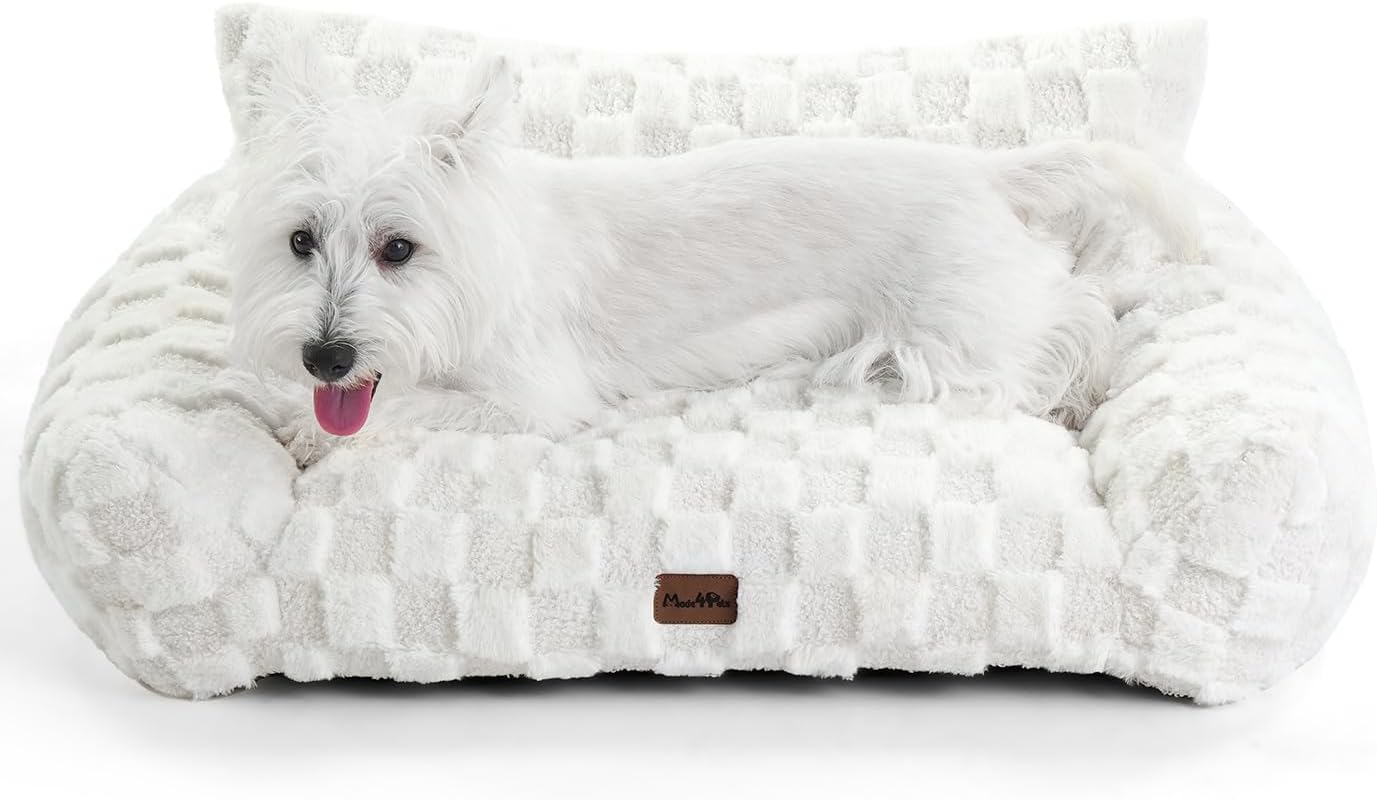 Cozy Faux Fur Cat and Dog Indoor Couch Bed for Pets