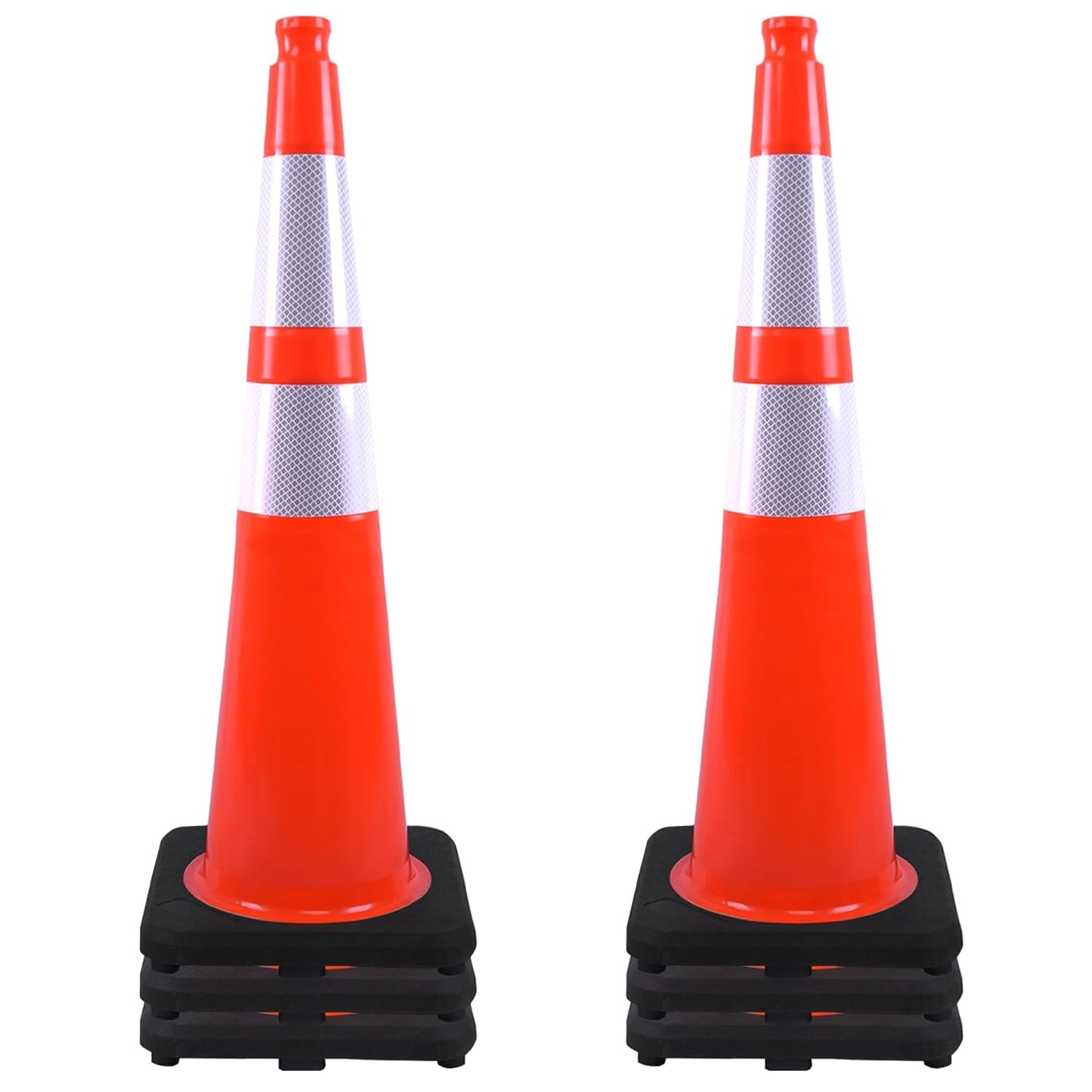 36in Traffic Cones with Weighted Base for Safety and Visibility