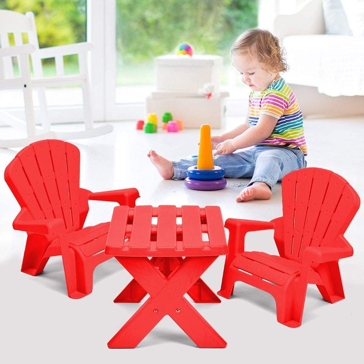 Costzon Kids Table and Chair Set for Outdoor Fun and Learning