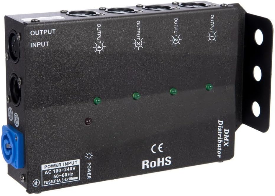 MFL 4-Way Isolated DMX Splitter Amplifier for Easy Setup