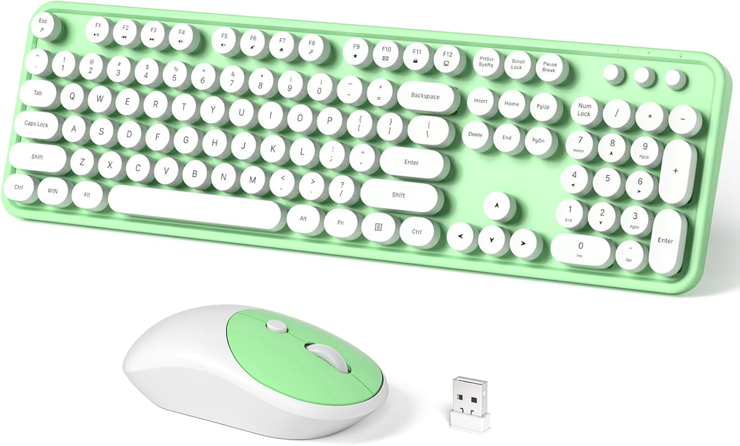 Wireless Keyboard and Mouse Combo for Retro Typing Experience