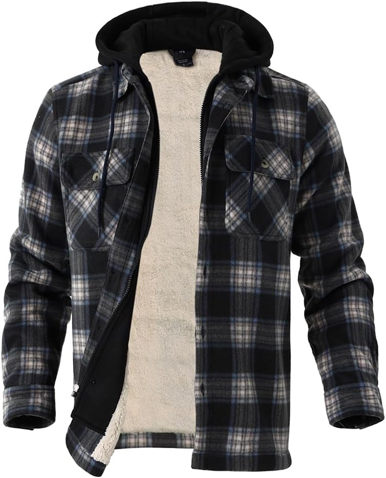 Yasumond Hoodies for Men Heavy Sherpa Lined Warm Winter Coats