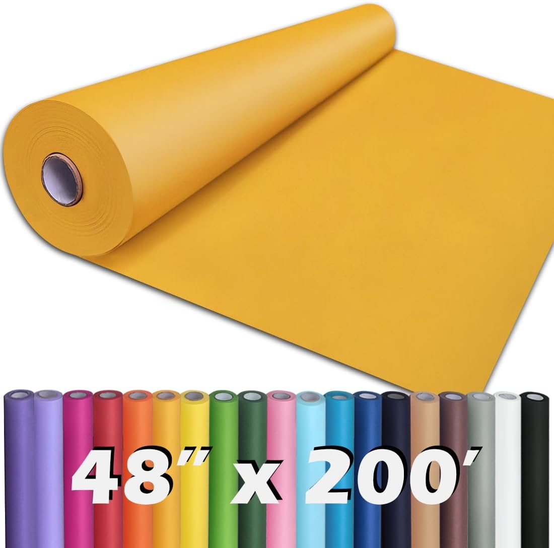 PerkHomy 48in Orange Kraft Paper Roll for Crafting & Wrapping