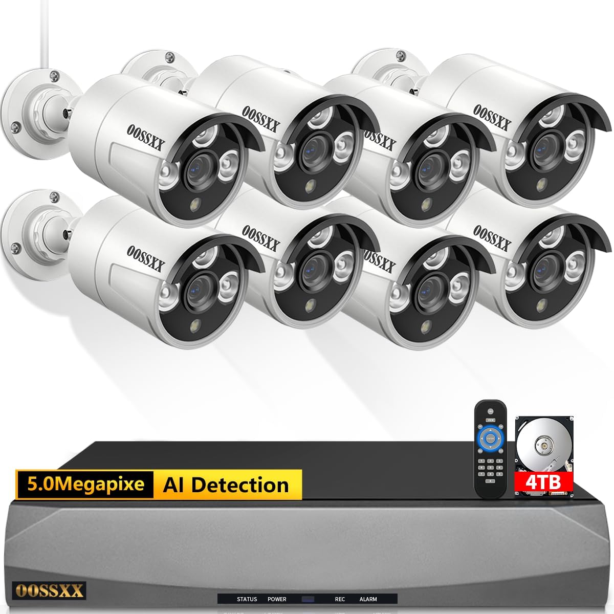 Crystal Clear 2.7K Resolution PoE Security Camera System by OOSSXX