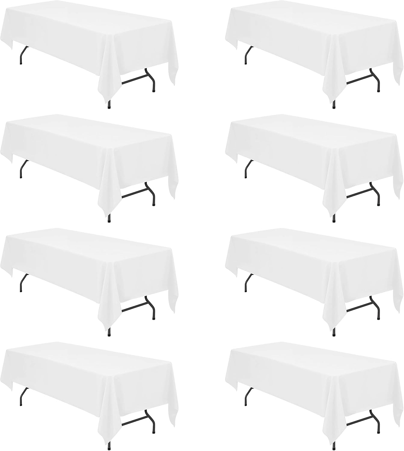 BRILLMAX 8 Pack White Tablecloths for Elegant Events and Parties