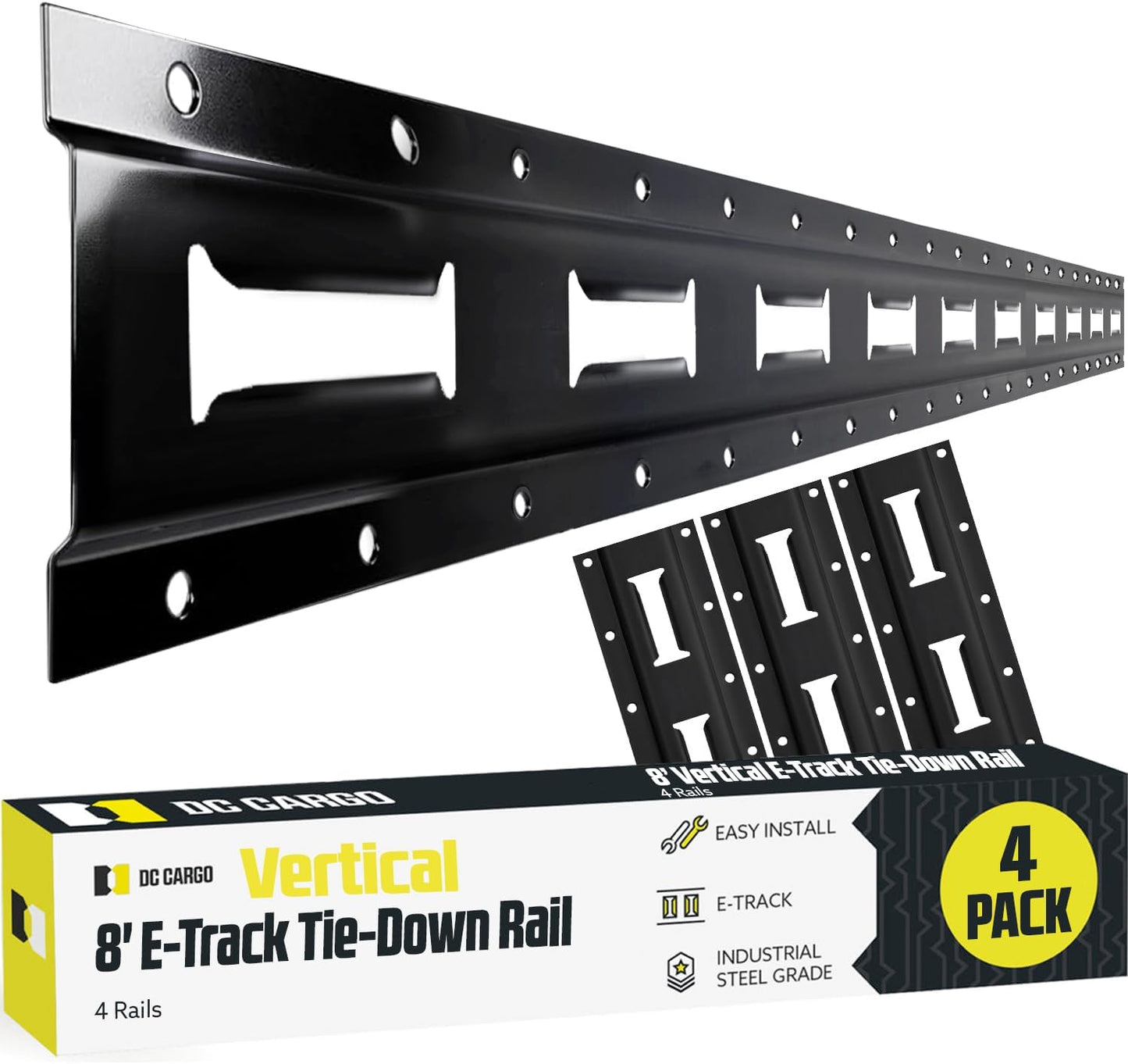 E Track Vertical Tie Down Rail Kit 8ft for Secure Cargo Loads