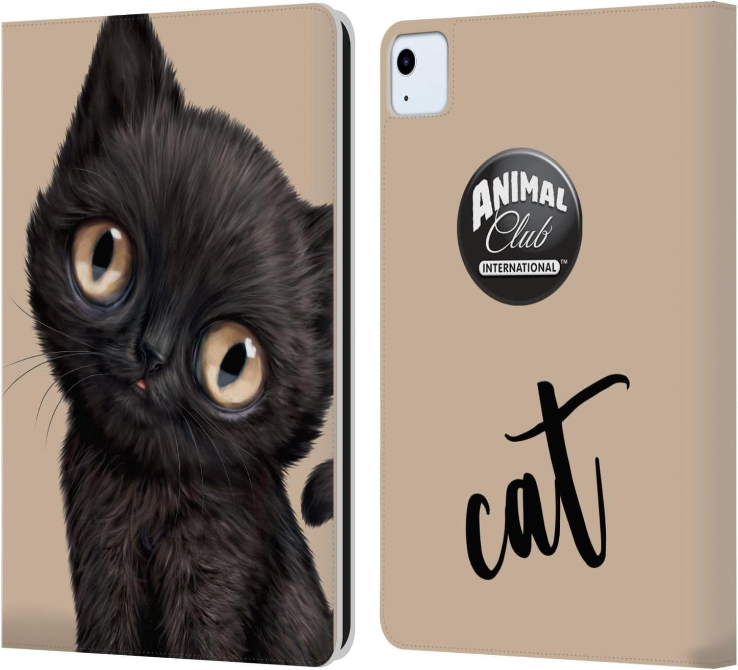 Animal Club International Black Cat Faces Leather Wallet Case