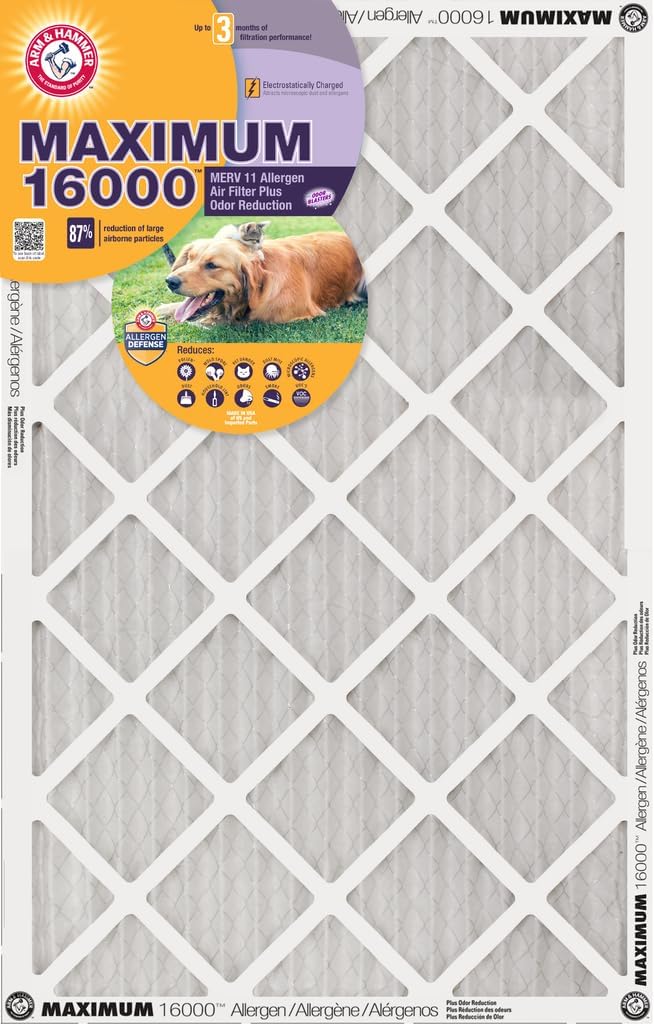 Arm & Hammer MERV 11 Air Filter for Cleaner Indoor Air Quality