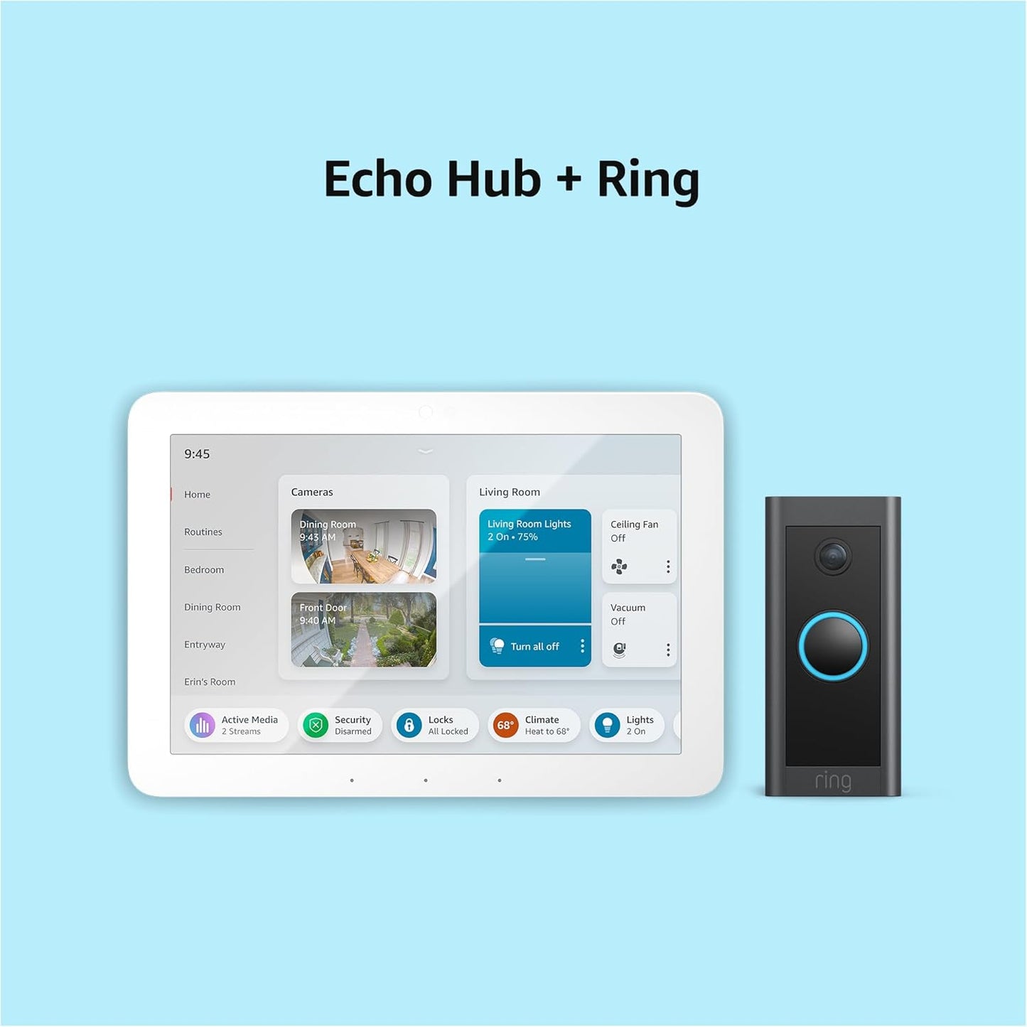 Echo Hub Bundle: Ring Video Doorbell