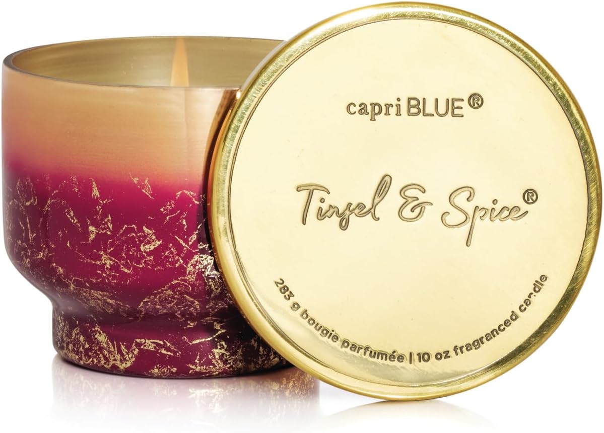 Capri Blue Tinsel & Spice Scented Candles for Home Decor