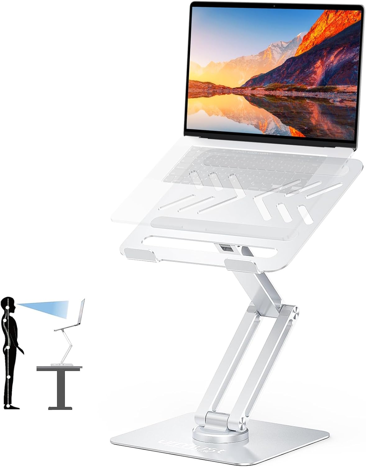 Urmust Height Adjustable Laptop Stand for Desk with 360 Rotation