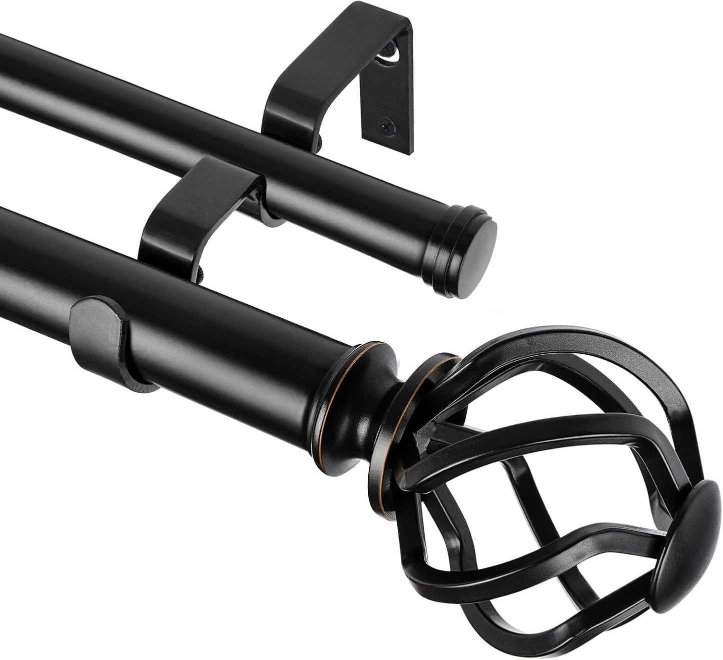 KAMANINA 1 Inch Double Curtain Rods for Stylish Window Decor