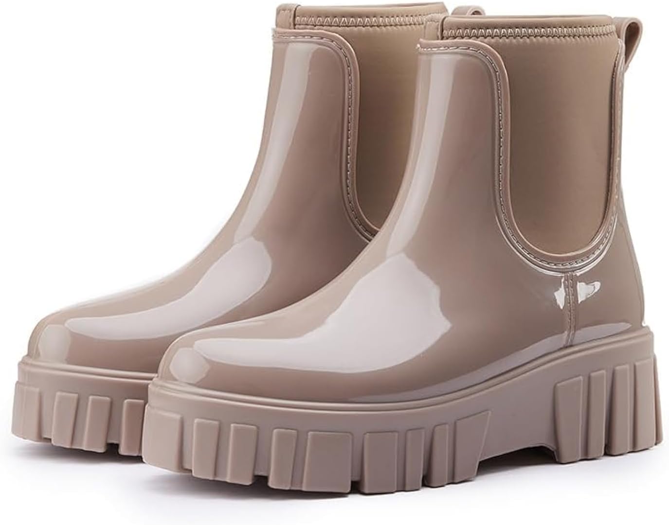 Womens Rain Boots - Comfortable Waterproof Chelsea Ankle Shoes