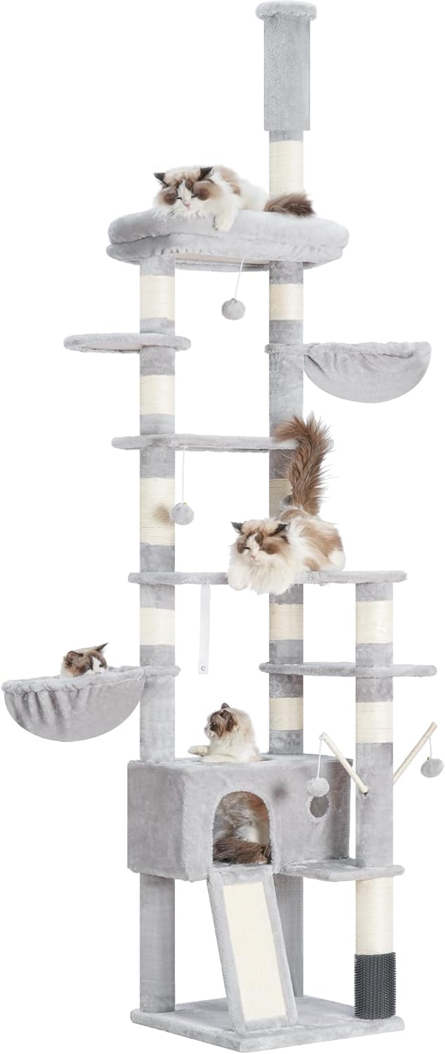 Adjustable Height Cat Tree for Large Cats by Hey-brother