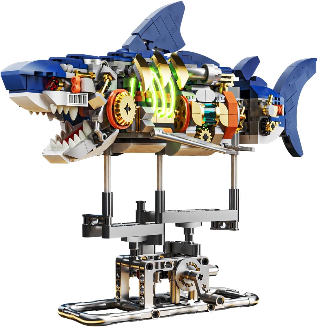 Mechanical Shark Building Set with LED Light for All Ages
