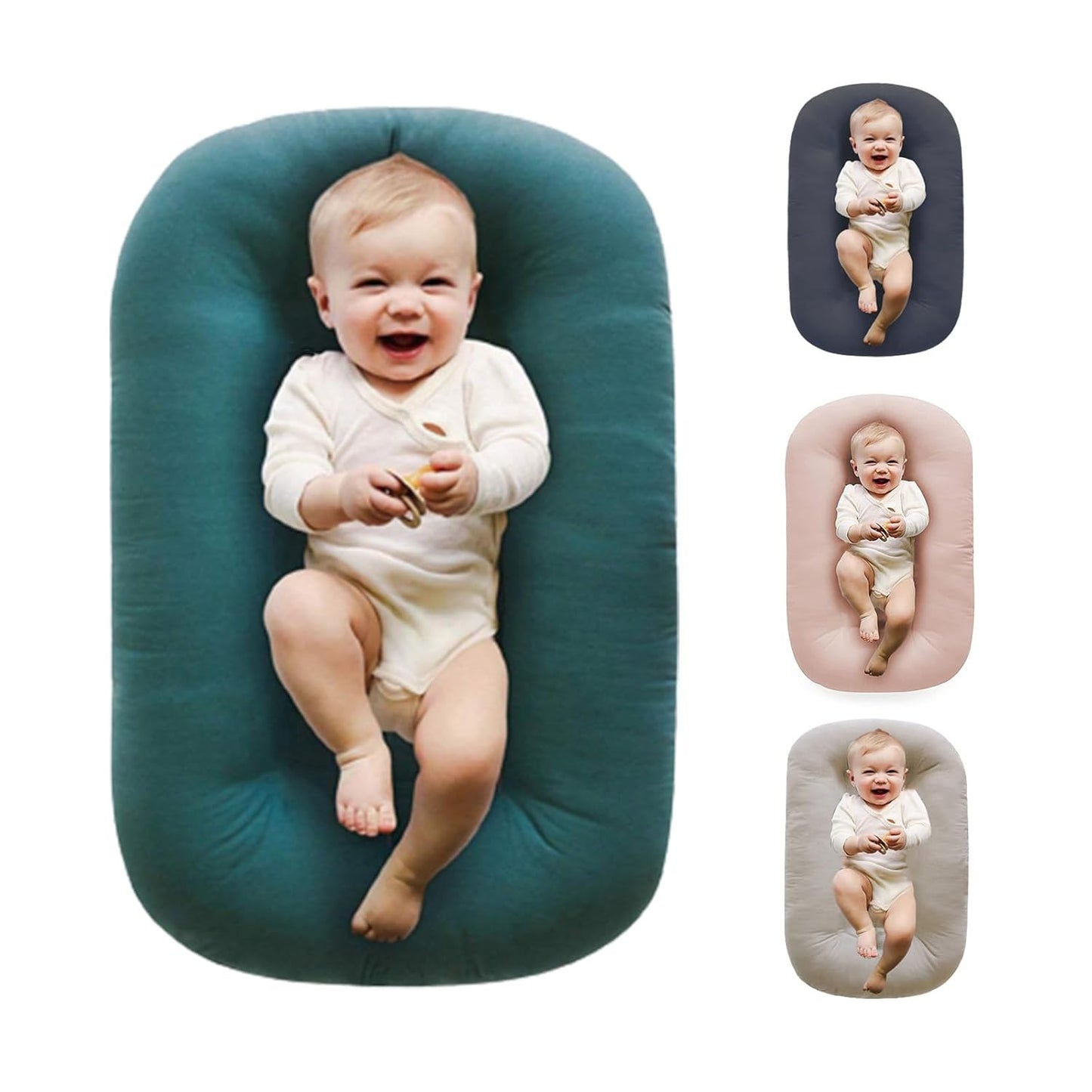 Baby Lounger for Newborn - Soft Cotton Play Mat for Infants