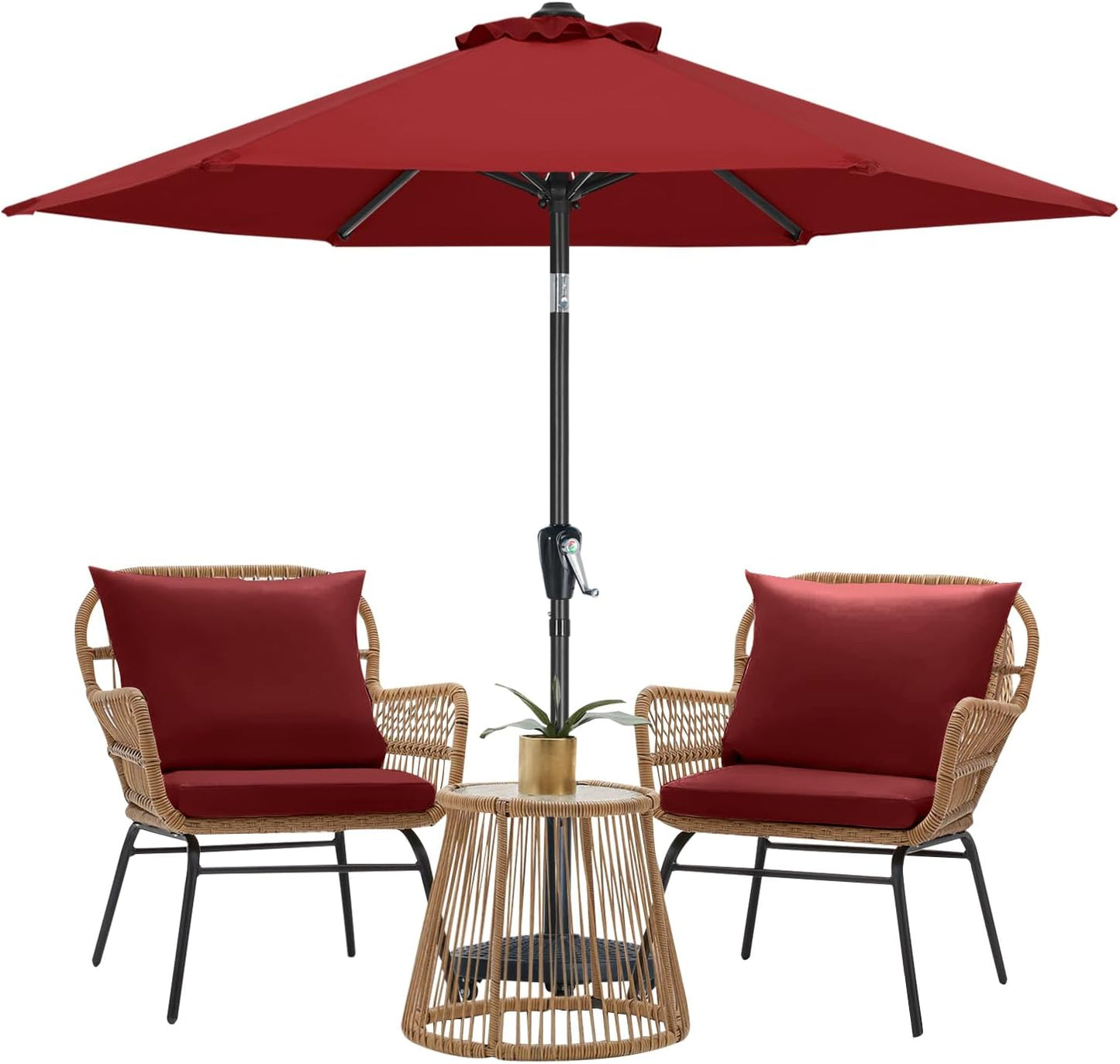 MASTERCANOPY 7.5ft Burgundy Patio Umbrella for Outdoor Tables