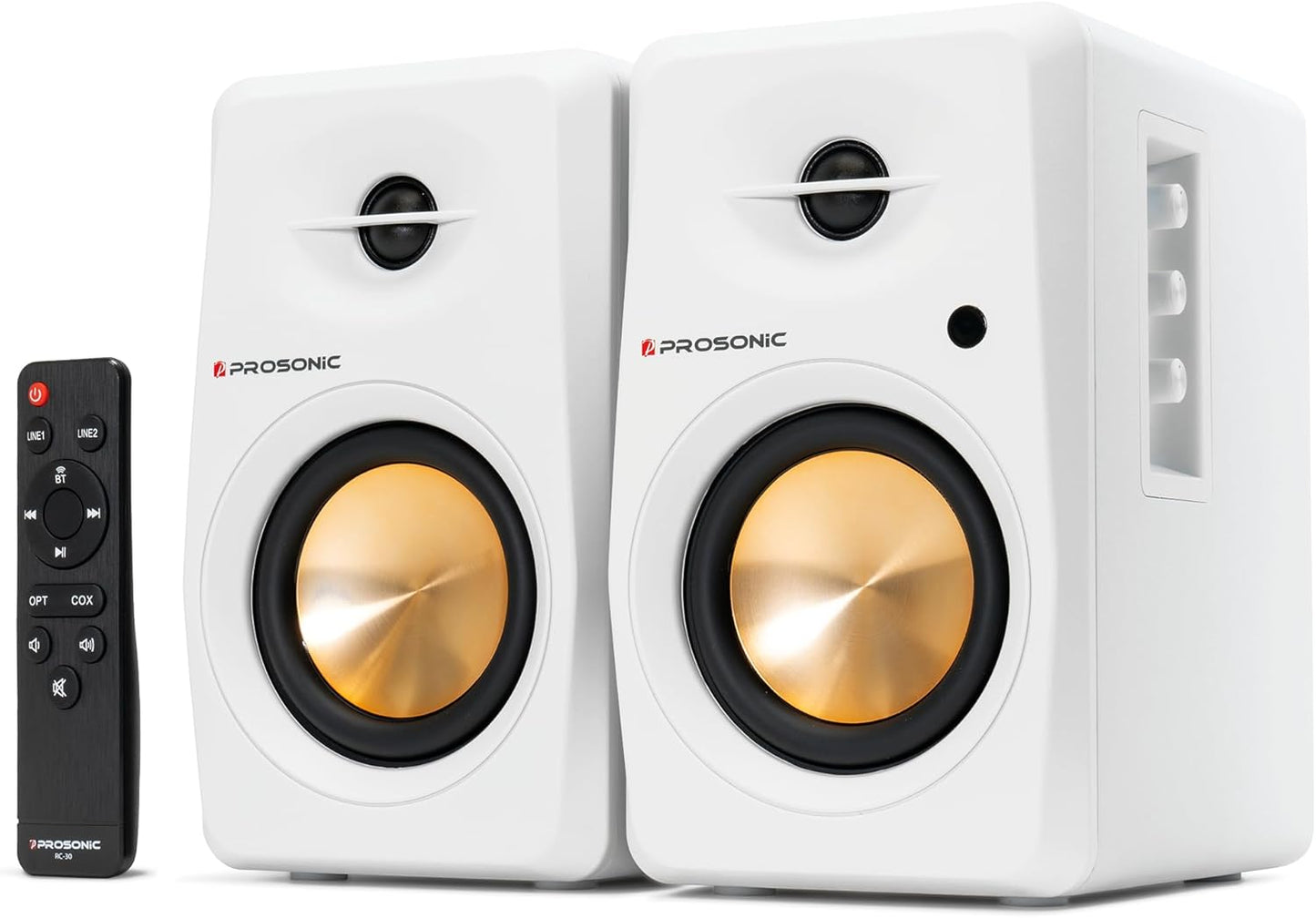 Powerful BT30 Bluetooth Bookshelf Speakers - 80W Studio Sound