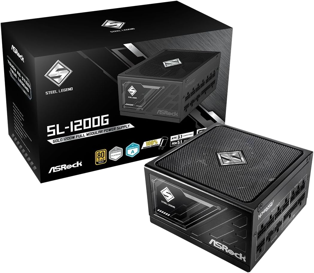 ASRock Steel Legend SL-1200G 1200W Power Supply with 10 Year Warranty