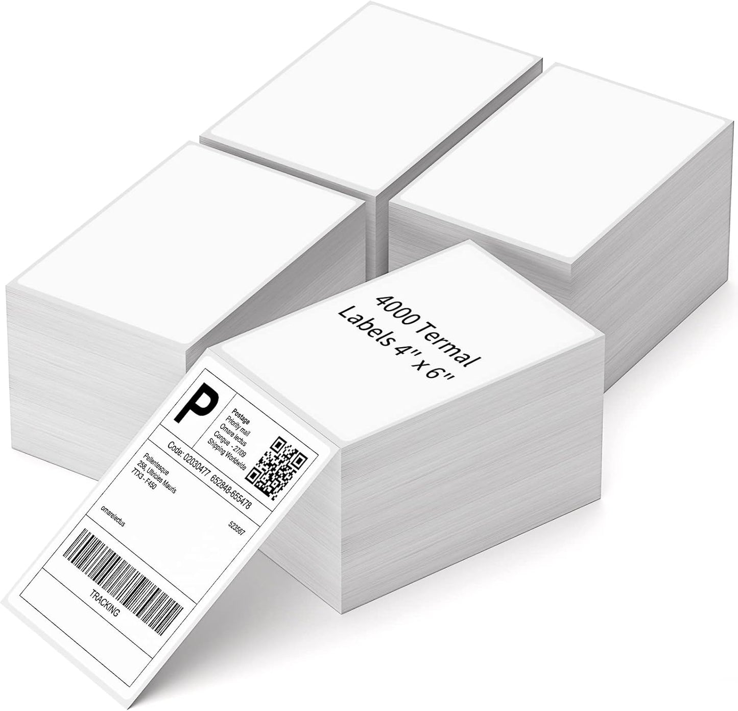 4000 White Fanfold Shipping Labels for Zebra & Elton Printers