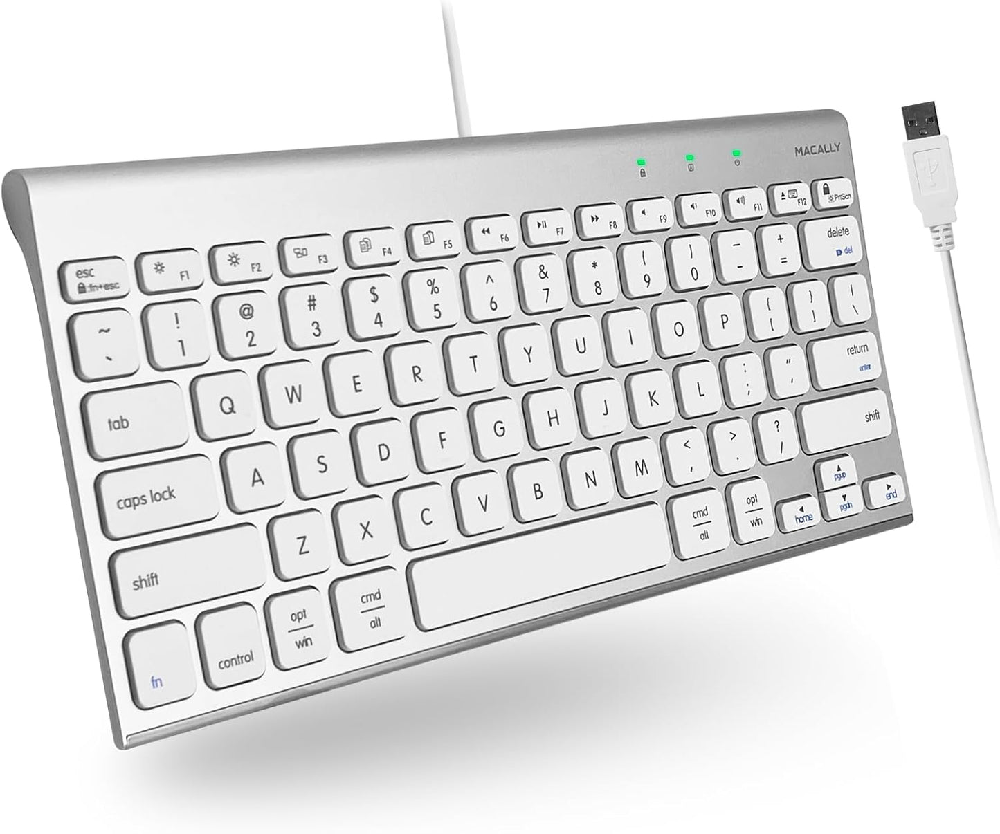 Macally Wired Apple Keyboard | 78 Keys for Easy Mac Compatibility