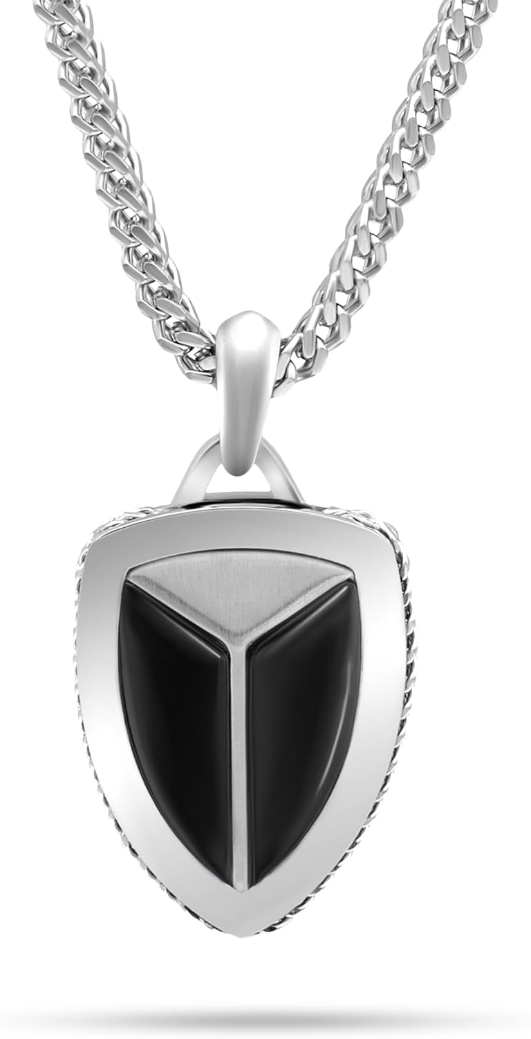 RTZN Black Onyx Necklace for Men - Premium Dog Tag Pendant